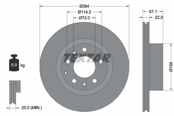 TEXTAR 92079500 Bremsscheibe