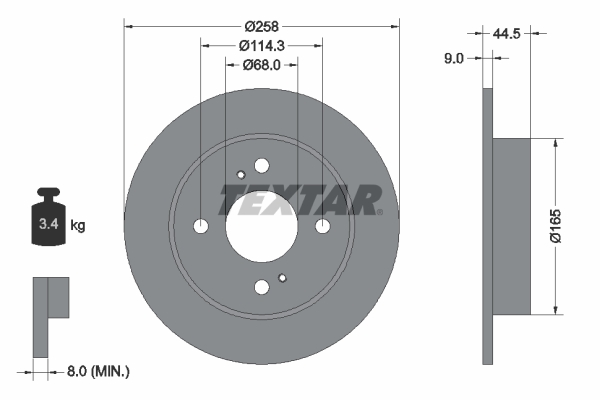TEXTAR 92080200 Bremsscheibe