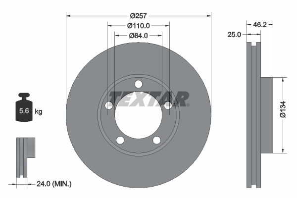 TEXTAR 92080300 Bremsscheibe