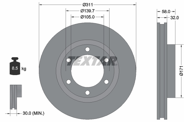 TEXTAR 92080600 Bremsscheibe