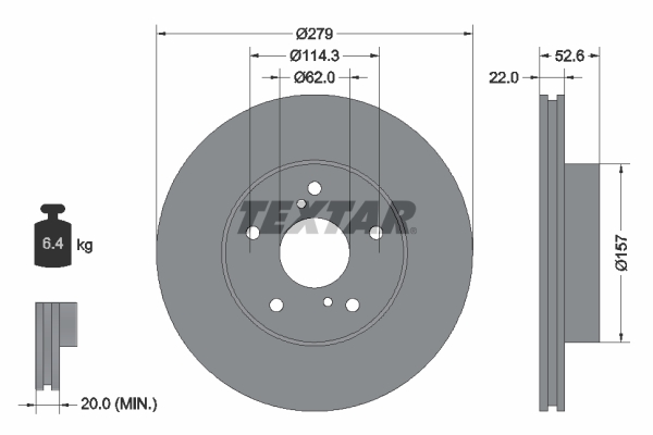 TEXTAR 92080900 Bremsscheibe