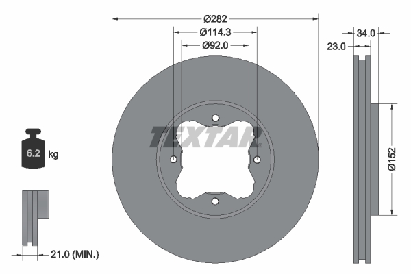 TEXTAR 92081600 Bremsscheibe