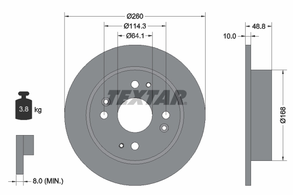 TEXTAR 92081700 Brzdový kotouč