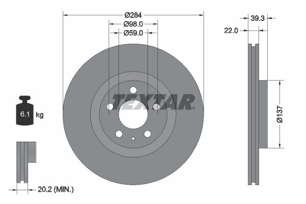 TEXTAR 92083203 PRO Bremsscheibe