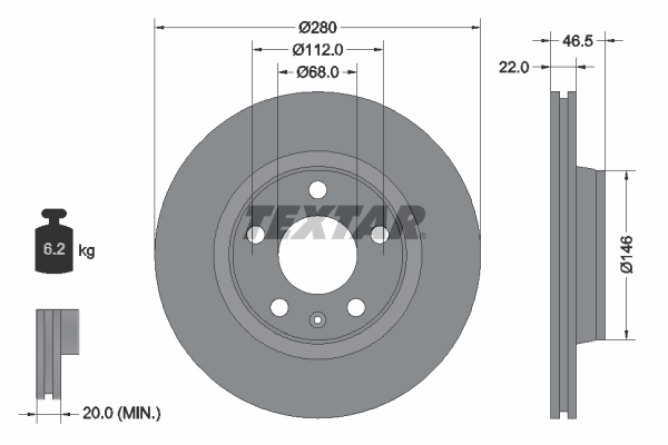TEXTAR 92083505 PRO+ Bremsscheibe