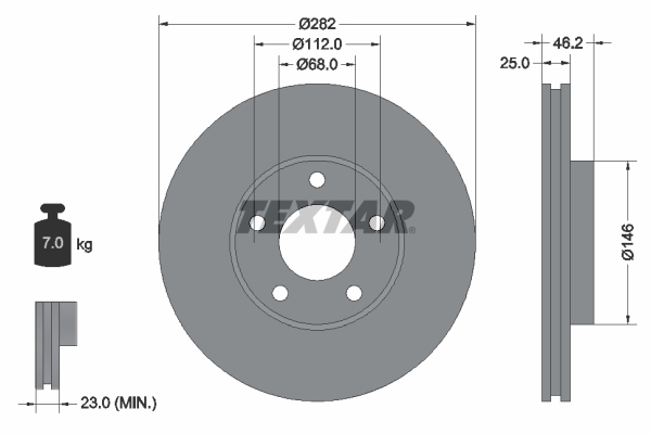 TEXTAR 92083605 PRO+ Bremsscheibe
