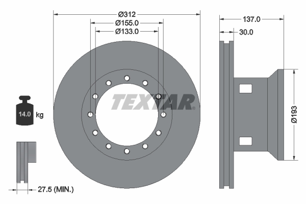 TEXTAR 93084200 Bremsscheibe