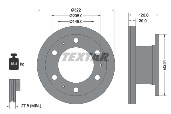 TEXTAR 93084300 Bremsscheibe