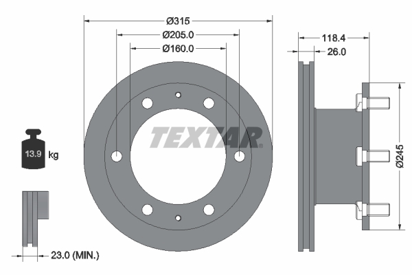 TEXTAR 93084600 Bremsscheibe