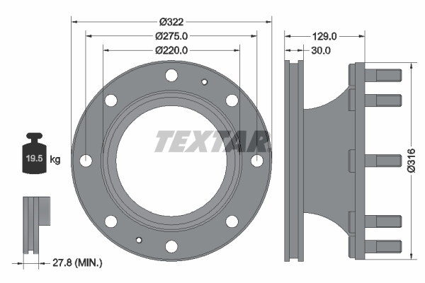 TEXTAR 93084700 Bremsscheibe