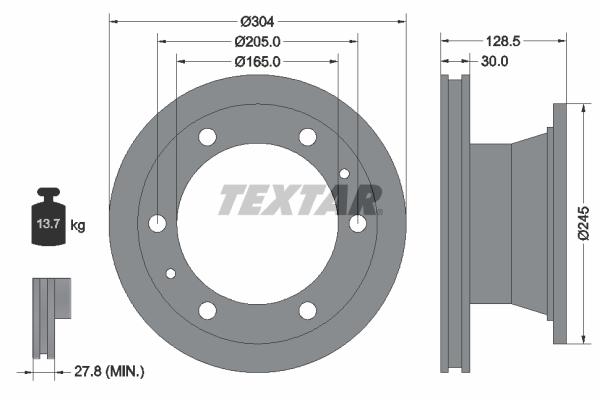 TEXTAR 93084800 Bremsscheibe
