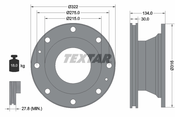 TEXTAR 93084900 Bremsscheibe