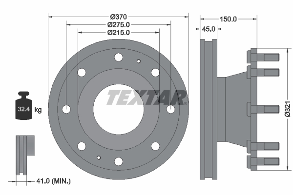 TEXTAR 93085000 Bremsscheibe