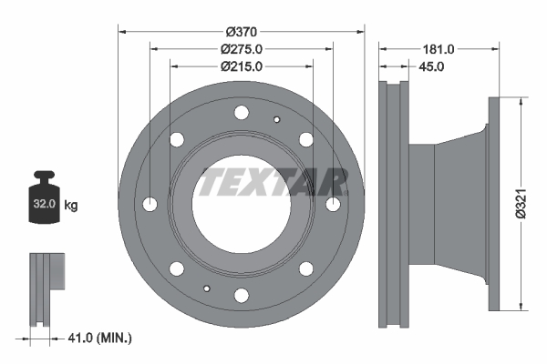 TEXTAR 93085100 Bremsscheibe