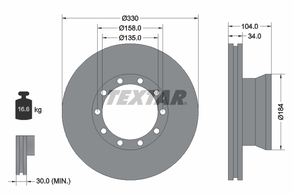 TEXTAR 93085400 Bremsscheibe