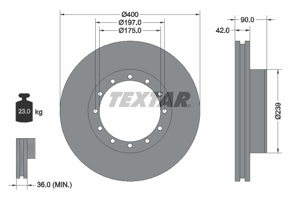 TEXTAR 93086200 Bremsscheibe