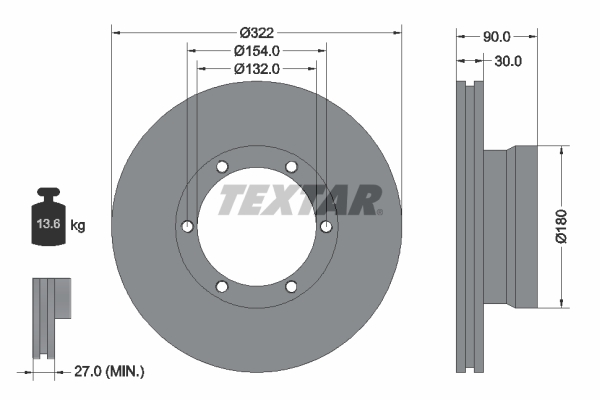 TEXTAR 93086400 Bremsscheibe