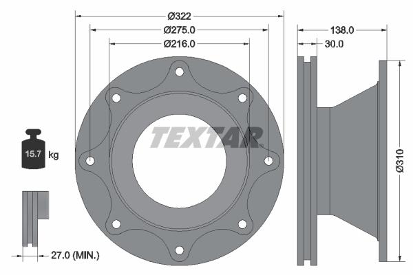 TEXTAR 93086500 Bremsscheibe