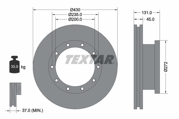 TEXTAR 93086700 Bremsscheibe