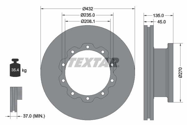 TEXTAR 93087000 Bremsscheibe