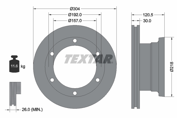 TEXTAR 93087500 Bremsscheibe