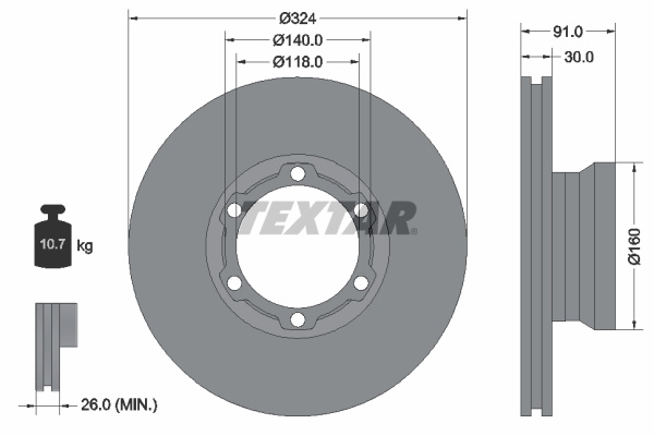 TEXTAR 93087600 Bremsscheibe
