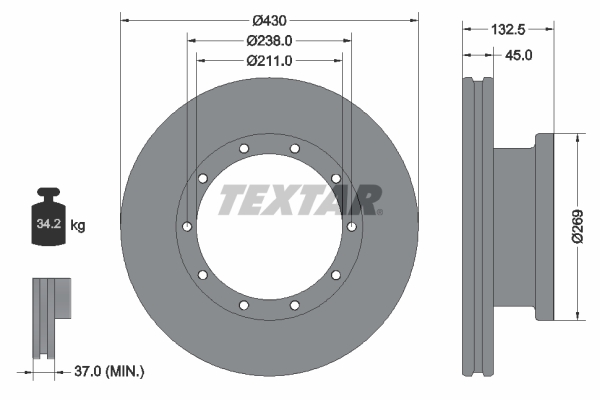 TEXTAR 93087900 Bremsscheibe