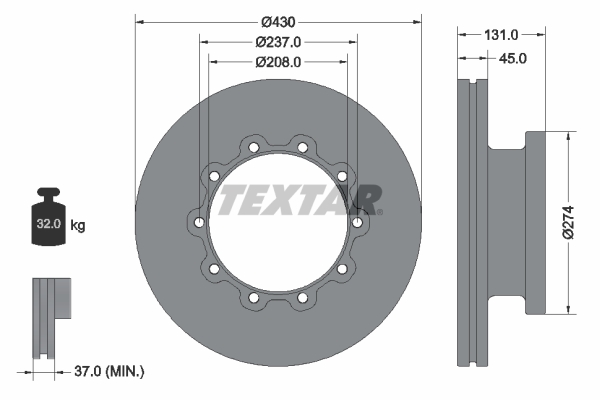TEXTAR 93088300 Bremsscheibe
