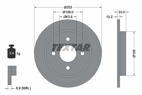 TEXTAR 92088403 PRO Bremsscheibe