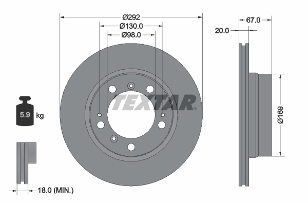 TEXTAR 92088903 PRO Bremsscheibe