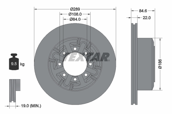 TEXTAR 93089600 Bremsscheibe