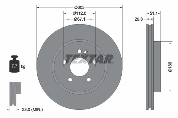 TEXTAR 92089905 PRO+ Bremsscheibe