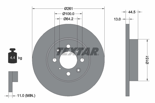 TEXTAR 92090103 PRO Bremsscheibe