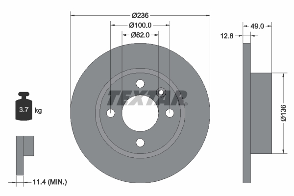 TEXTAR 92090400 Bremsscheibe