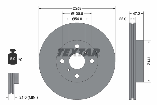 TEXTAR 92090503 PRO Bremsscheibe