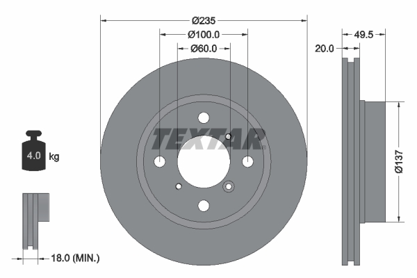 TEXTAR 92093200 Bremsscheibe