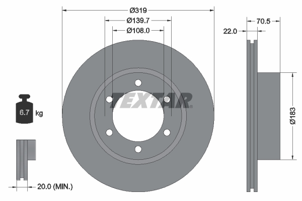 TEXTAR 92093300 Bremsscheibe