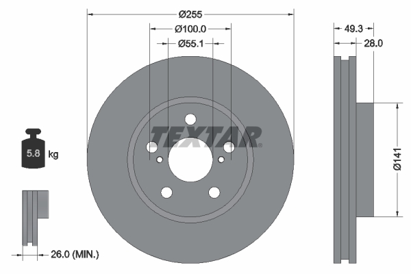 TEXTAR 92094300 Bremsscheibe