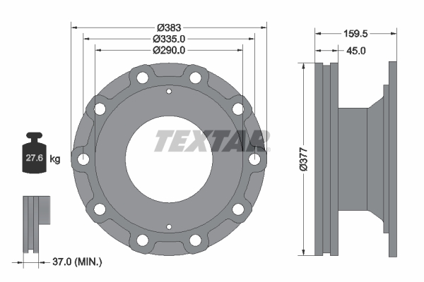 TEXTAR 93095800 Bremsscheibe
