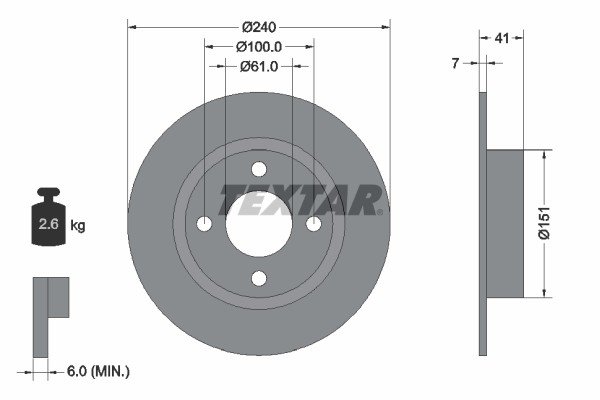 TEXTAR 92096500 Bremsscheibe