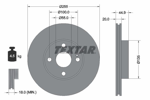 TEXTAR 92096800 Bremsscheibe