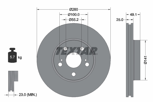 TEXTAR 92096903 PRO Bremsscheibe