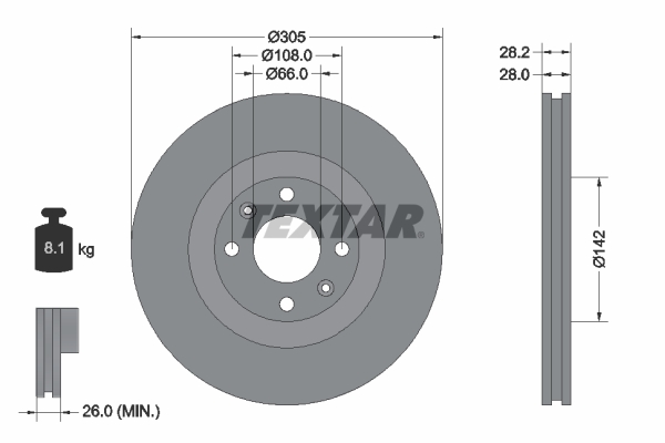 TEXTAR 92097103 PRO Bremsscheibe
