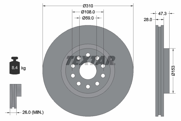 TEXTAR 92097500 Bremsscheibe