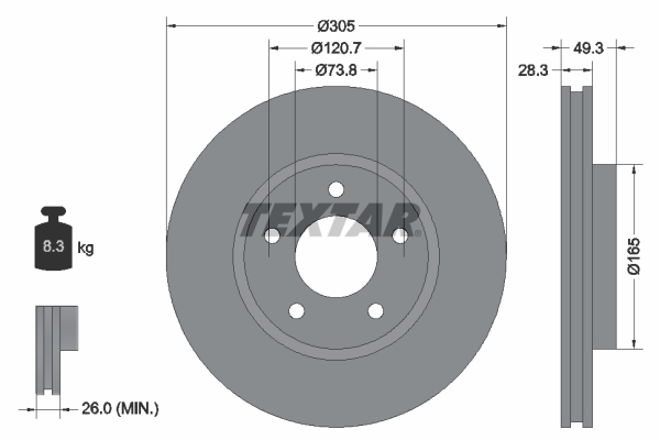 TEXTAR 92098900 Bremsscheibe