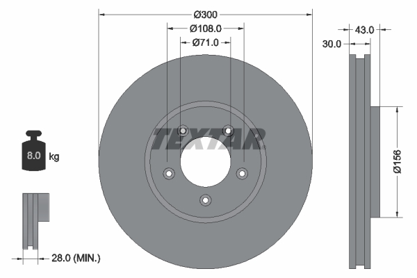 TEXTAR 92099003 PRO Bremsscheibe