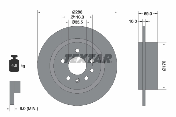 TEXTAR 92100200 Bremsscheibe