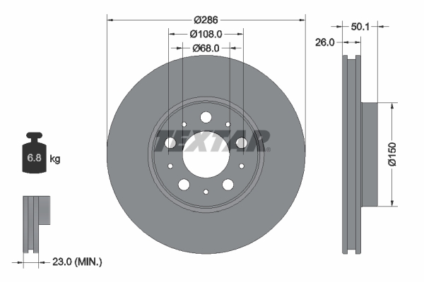 TEXTAR 92100503 PRO Bremsscheibe