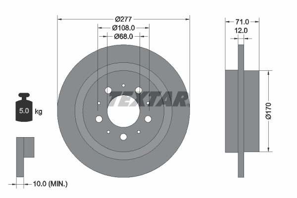 TEXTAR 92100800 Bremsscheibe