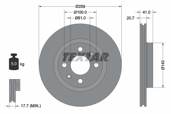 TEXTAR 92100903 PRO Bremsscheibe